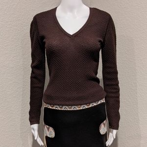 MISSONI brown nubby wool thin sweater